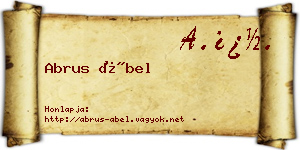 Abrus Ábel névjegykártya